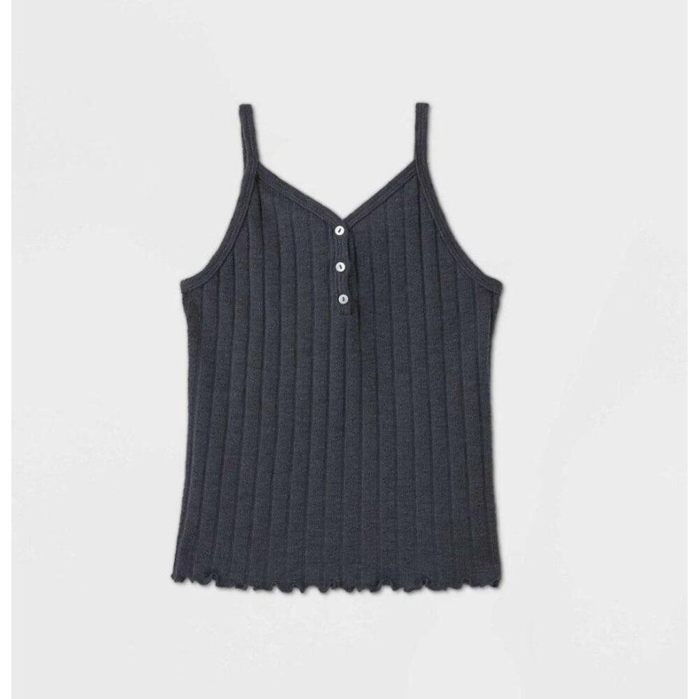 Art Class Girl's‎ YOUTH Knitted Tank Top Strap Stretchable Soft, Gray LARGE